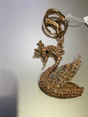 Gold Diamante Swan Key Ring/Bag Charm