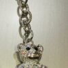 Tiny Silver Diamante Teddy  Key Ring/Bag Charm