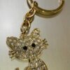 Gold Diamante Cat Key Ring/Bag Charm