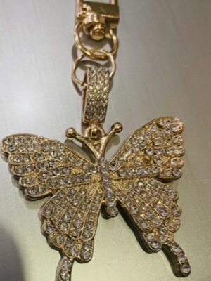 Gold Diamante Butterfly Key Ring/Bag Charm