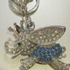 Silver Blue Diamante Flying Elephant Key Ring/Bag Charm