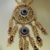 Gold Blue Circles Dream Catcher Key Ring/Bag Charm