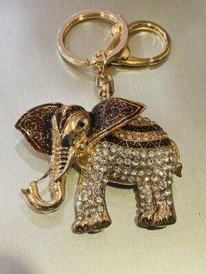 Brown Diamante Elephant Key Ring/Bag Charm