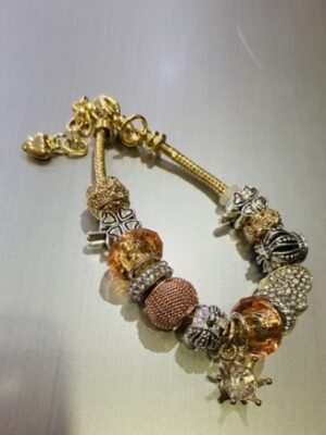 Gold Diamante Charm Bracelet