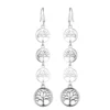 Silver Long Tree Of Life Earrings
