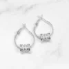 Silver Hooped Diamante Cylinder Earrings