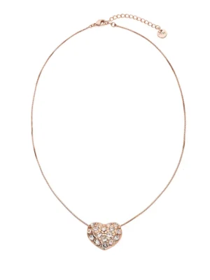 Rose Gold Diamante heart Short Necklace