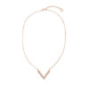 Rose Gold V Diamante Detail Short Necklace