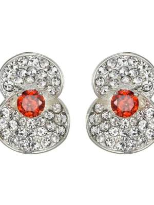 Silver Diamante Poppy Earrings