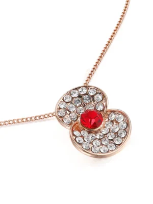 Rose Gold Diamante Poppy Short Necklace