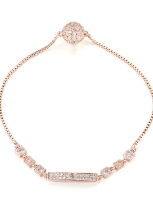 Rose Gold Diamante Bar Bracelet