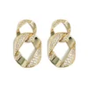 Gold Or Silver Diamante Interlinked Ring Earrings
