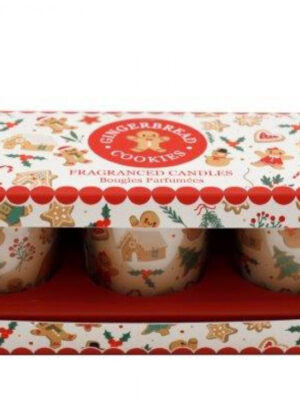 Set Of Three Gingerbread Xmas Votives