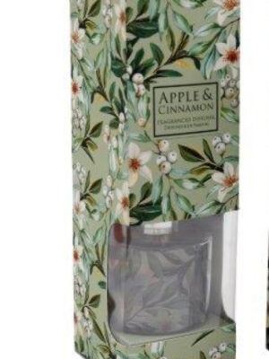 Apple And Cinnamon Reed Diffuser In Pale Green Sage Berry Box
