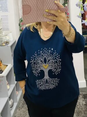 Silver Sparkle Tree With Gold Heart Detail Top In Various Colours