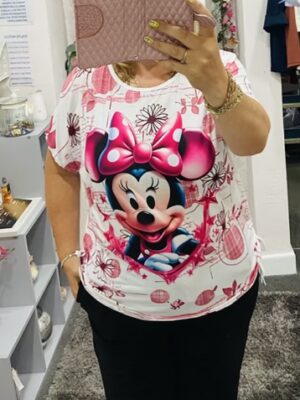 Pink Mouse Print T-Shirt