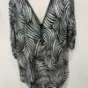 Black And White Print Diamante Zip Top