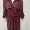 Pin Stripe Tunic Top In Beige, Purple, Wine, And Black