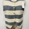 Knitted Gold Button Detail Stripe Waist Coat Top Various Colours