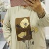 Beige Gold Floral Diamante Detail Top With 2 Pockets