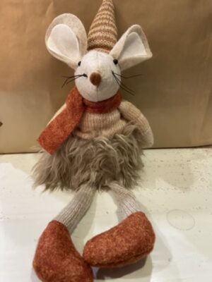 Cute Brown Mouse With Brown Striped Hat