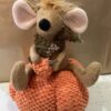 Knitted Pumpkin With Sitting Mouse