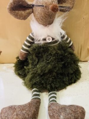 Cute Large Mouse In Green Fluffy Skirt