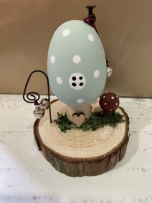 Sweet Mint Or Brown Spotted Toadstool House With Bells On