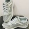 White/Silver Animal Print Lightweight Trainers