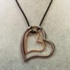 Large  Pendant Double Heart Long Necklace