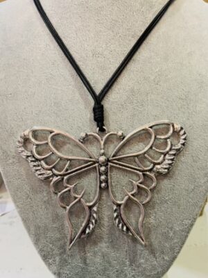 Large Butterfly Pendant Long Necklace