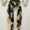 Brown Multi Floral Cotton Mix Scarf