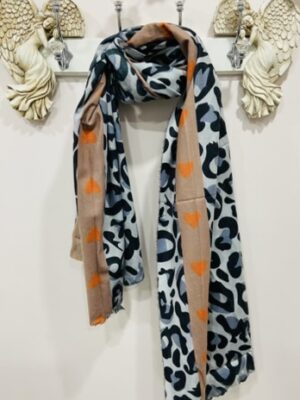 Taupe Or Grey Animal Print Scarf