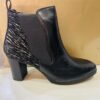 Black Animal Print Heeled Boots