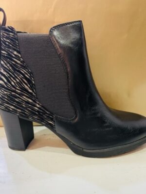 Black Animal Print Heeled Boots