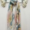 Pink/Blue Leaf Or Green Purple Leaf Print Scarf