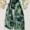 Mixed Green Ginkgo Leaf Gold Foil Print Scarf