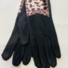 Black Leopard Print Cuff Gloves