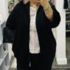 Black, Wine, Or Grey Faux Fur Bottom Of The Sleeve Detail Zipped Light Weight Cardigan/Jacket