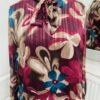 Wine, Green ,Or Blue Floral Print Pussy Bow Blouse