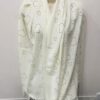 White, Heart Diamante Detail Cotton Mix Scarf