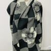 Black Floral Check Scarf