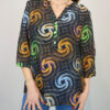 Black Multi Spiral Oversized Cotton Shirt