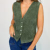 Lightweight Button Front Waistcoat In Stone, Khaki, And Black