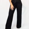 Black Stitch Pocket Wide Leg Cotton Mix Super Soft Jogger In Small, Medium, And Large