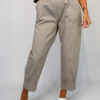 Soft Cotton Belted Cargo Trousers In Black Or Stone
