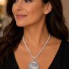 Super Glittery Sparkle Shell On Matching Long Necklace