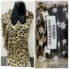 Brown Animal Print Scarf With Black Faux Fur Gloves Gift Set