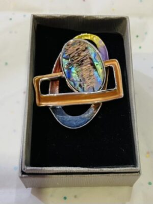 Blue, Red, Or Multi Abstract Paua Shell Magnetic Broach