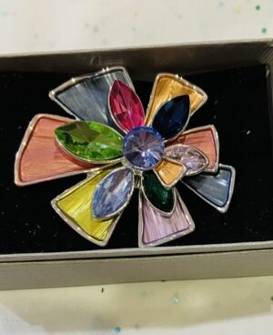 Multi Diamante Floral Magnetic Broach